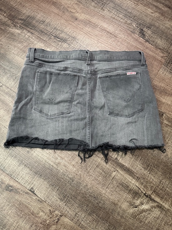 Hudson Jeans Black Washed Denim Mini Skirt with Raw Hem